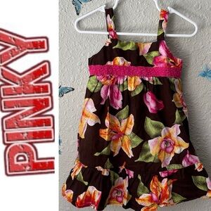 ⭐️Girls Tropical Tiered Sundress Pinky